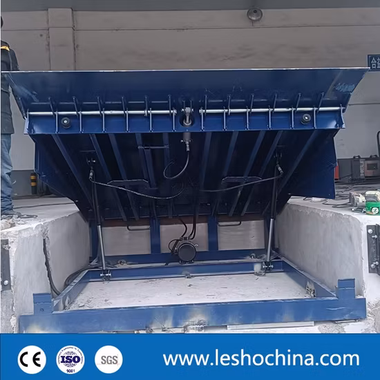 Plataforma de empilhadeira industrial para serviços pesados, carregamento e descarregamento de contêineres, nivelador de doca oscilante