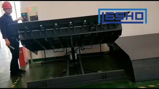 Nivelador de doca de carregamento de contêiner hidráulico com borda articulada para poço fixo estacionário automático para docas de carregamento ou baías em armazém com tamanhos e cores personalizados